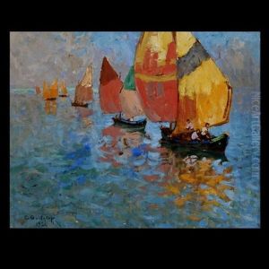 Boats Off Capri by Konstantin Ivanovich Gorbatov
