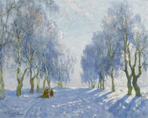 Winterlandschaft by Konstantin Ivanovich Gorbatov