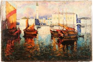 View Of The Doge's Palace And Piazza San Marco, Venice by Konstantin Ivanovich Gorbatov