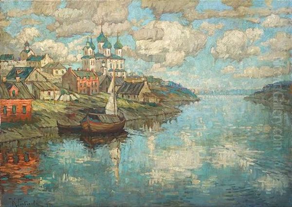 Russisches Dorf Am Fluss (kostroma?) - view 1