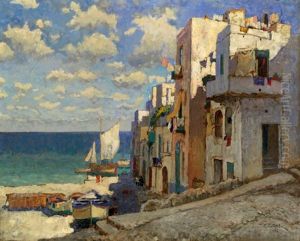 Fishermen Street, Capri by Konstantin Ivanovich Gorbatov