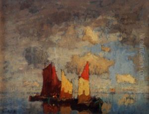 Harbor Scene by Konstantin Ivanovich Gorbatov