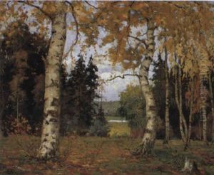 Woodlands In Autumn by Konstantin Ivanovich Gorbatov