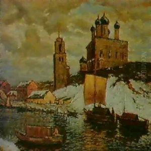 Utsikt Over Pskov Med                                       Treenighetskyrkan
