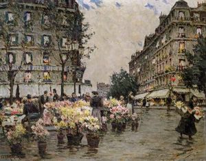 Flower Market, Paris by Luther Emerson Van Gorder