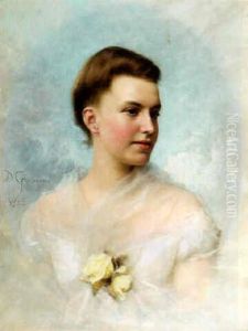 Portrait Of A Lady With White Organza Shawl