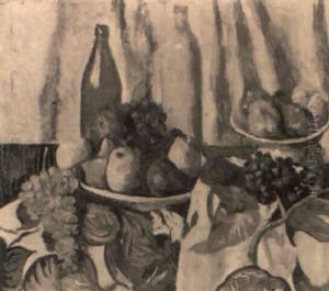 Natura Morta Con Frutta E Bottiglie
