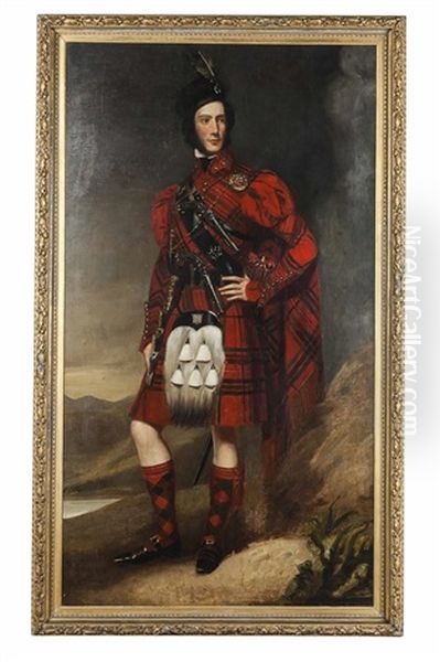Full Length Portrait Of A Highland Chieftain Sir Francis Grant In Full Highland Dress - view 1