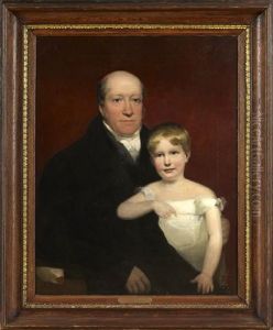 Portrait Of Roger Aytoun And His Son William Edmundstoune Aytoun At The Age Of Four by John Watson Gordon