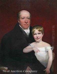 Portrait Of Roger Aytoun And Son William Edmond Towne Aytoun, Aged 4 by John Watson Gordon