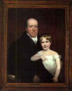 Portrait Of Roger Aytoun And His Son William Edmunstoune Aytoun by John Watson Gordon