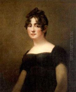 Portrait Of A Lady In A Black Dress (mrs. Hamilton Dundas?) by John Watson Gordon