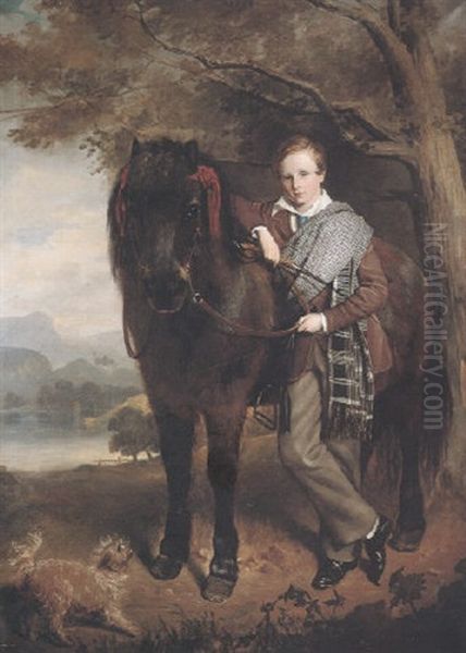 Portrait Of A Young Boy With A Pony - view 1