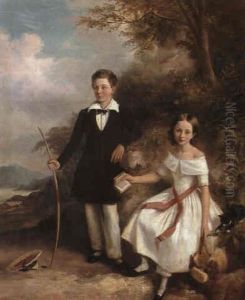 Portrait Of Robert Ker Watson And Margaret Adam Watson, The Children Of Robert Watson And Elizabeth Watson (nee Pollard) by John Watson Gordon