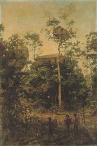Tree Dwellers Of New Guinea, Village Of Verburi