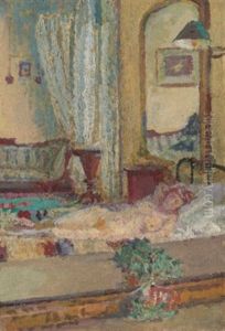 Female Nude In An Interior by Spencer Frederick Gore