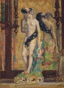 A Porcelain Figurine On The Mantlepiece