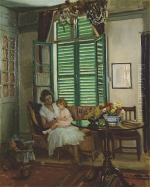Mother And Daughter In Drawing Room - view 1