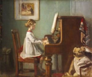 The Artist's Daughter Playing The Piano