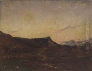 County Wicklow Landscape At Dusk by William Crampton Gore