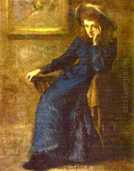 Portrait Study Of A Young Woman (the Artist's Sister, Eva?) - view 1