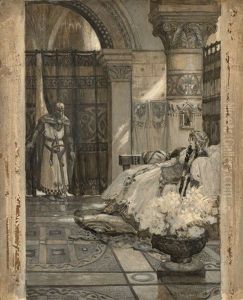 Deux Projets Pour L'illustration De 'la Princesse Lointaine' D'edmond Rostand by Auguste Francois Gorguet