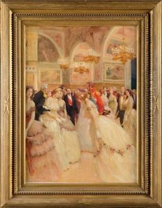 Un Bal Au Chateau De Fontainebleau by Auguste Francois Gorguet
