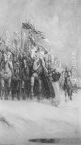 Crusaders Under The Cross by Auguste Francois Gorguet