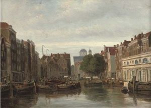 Koornbeurs En Groote Markt - Old Rotterdam by Jacobus van Gorkum