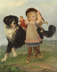 Young Girl With Dog by Marie Goerlich
