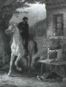 Tr,dg+rdsidyll Med Ryttare Och Kalkoner by Marie Goerlich