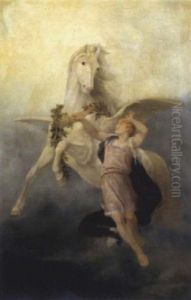 Schwebender Knabe Und Pegasus by Sofie Goerlich