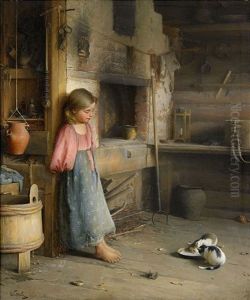 A Girl With Kittens by Ivan Lavrentievich Gorokhov