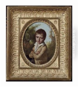 Portrait De Jeune Garcon Au Filet A Papillon