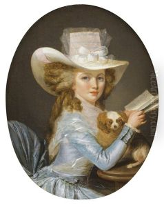 Portrait D'une Jeune Femme Avec Son Chien Portrait D'une Jeune Femme Avec Son Chien