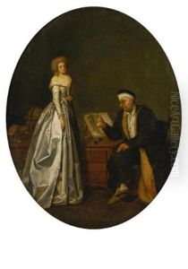Interior With A Young Lady Having Her Fortune Told And Interior With A Young Woman Visiting The Doctor (pair)