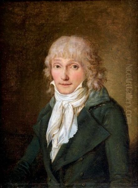 Portrait Presume De Debucourt En Redingote Bleu - view 1