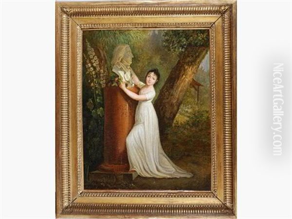 Portrait De Jeune Fille Rendant Hommage A Son Pere - view 1