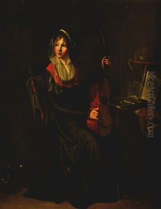 Jeune Femme Tenant Une Guitare