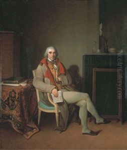 Portrait D'homme Assis Lisant La Gazette Nationale