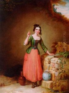 Junges Madchen Am Brunnen by Henri Nicolas Van Gorp