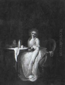 Mother And Child At A Table In An Interior by Henri Nicolas Van Gorp