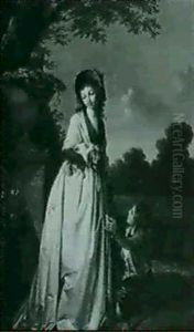 Jeune Fille Au Chien by Henri Nicolas Van Gorp