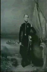 Portrait De Jeune Femme Et D'un Jeune Garcon by Henri Nicolas Van Gorp