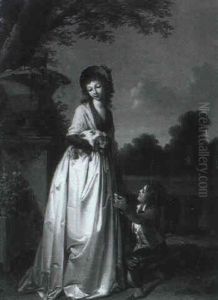 Une Mere Et Son Enfant Dans Un Parc by Henri Nicolas Van Gorp
