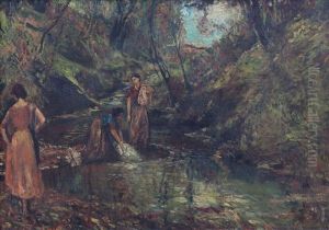 Lavandaie Al Fiume by Giulio Gorra