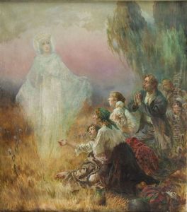 Apparition Of The Virgin Mary To The Villagers by Konstanty Gorski (Gorski)