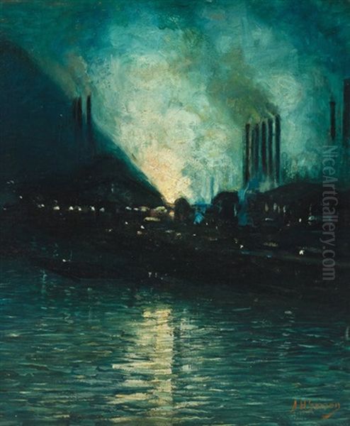 Pittsburgh Steel Mills, Evening - view 1