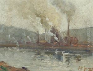 Factories Along The River by Aaron Harry Gorson