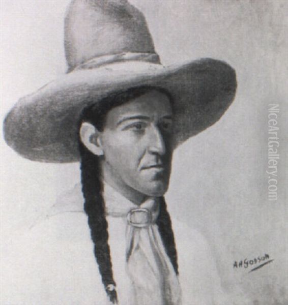 Portrait Of An Indian With Braids - view 1